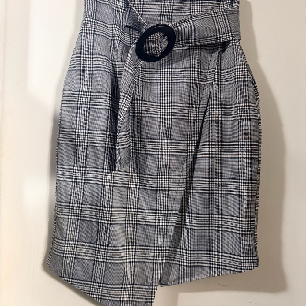 Walter Baker Black and White Plaid Pencil Skirt